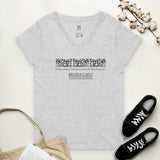 Women’s recycled v-neck t-shirt with virtues